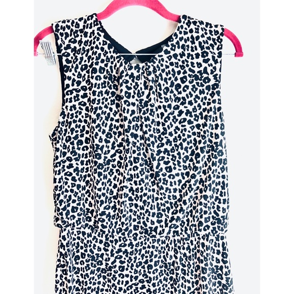 BRITISH!🇬🇧Animal Print Sleeveless Gathered Waist Trending Dress Size 10👗 - Picture 2 of 8
